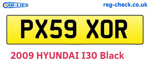 PX59XOR are the vehicle registration plates.