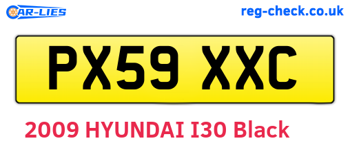 PX59XXC are the vehicle registration plates.
