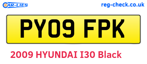 PY09FPK are the vehicle registration plates.