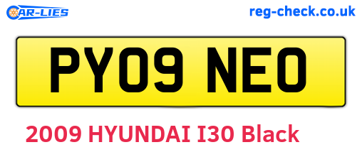 PY09NEO are the vehicle registration plates.