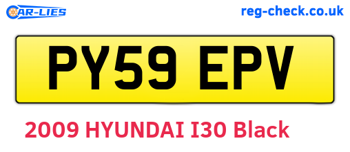 PY59EPV are the vehicle registration plates.