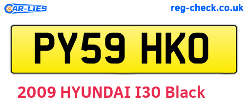 PY59HKO are the vehicle registration plates.