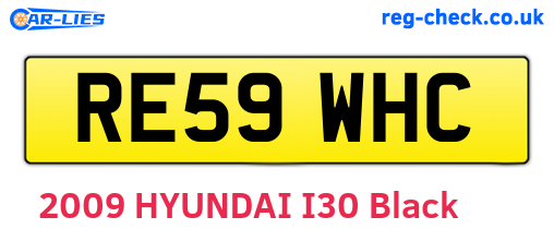RE59WHC are the vehicle registration plates.