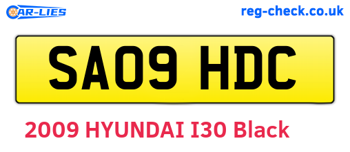 SA09HDC are the vehicle registration plates.