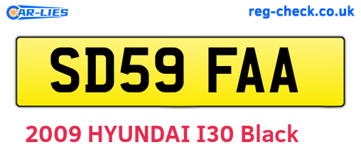SD59FAA are the vehicle registration plates.