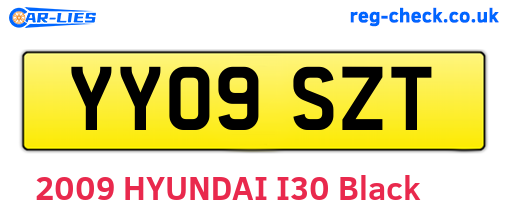 YY09SZT are the vehicle registration plates.