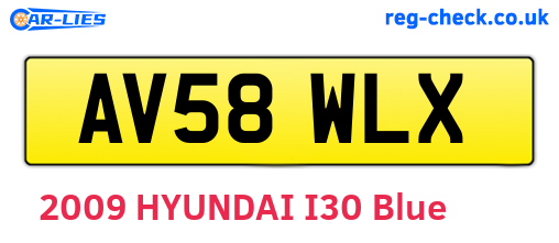 AV58WLX are the vehicle registration plates.