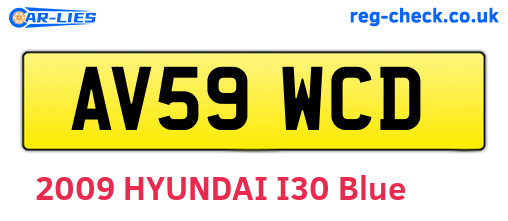 AV59WCD are the vehicle registration plates.