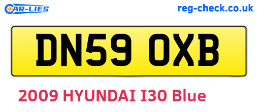 DN59OXB are the vehicle registration plates.