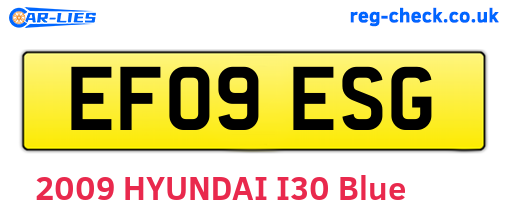 EF09ESG are the vehicle registration plates.