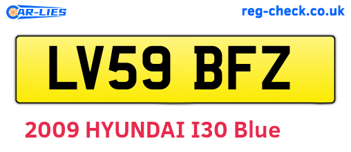 LV59BFZ are the vehicle registration plates.