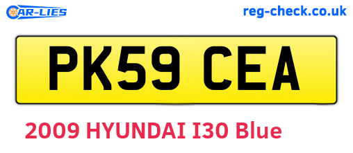 PK59CEA are the vehicle registration plates.