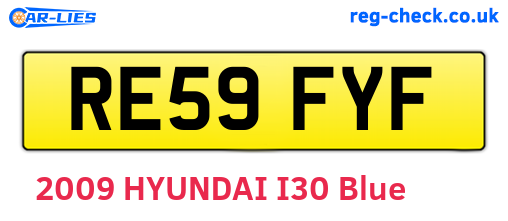 RE59FYF are the vehicle registration plates.