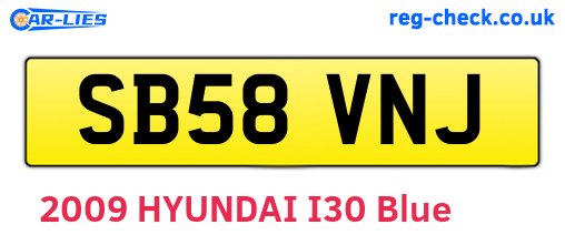 SB58VNJ are the vehicle registration plates.
