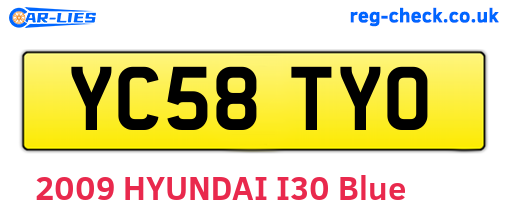 YC58TYO are the vehicle registration plates.