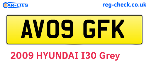AV09GFK are the vehicle registration plates.