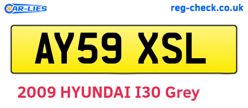 AY59XSL are the vehicle registration plates.