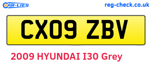 CX09ZBV are the vehicle registration plates.