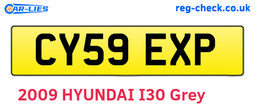 CY59EXP are the vehicle registration plates.