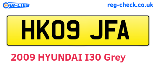 HK09JFA are the vehicle registration plates.