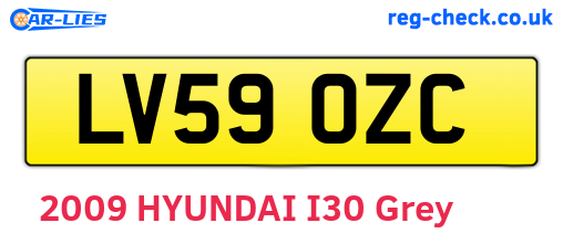 LV59OZC are the vehicle registration plates.