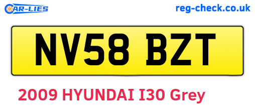 NV58BZT are the vehicle registration plates.