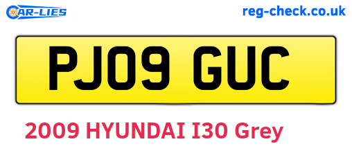PJ09GUC are the vehicle registration plates.