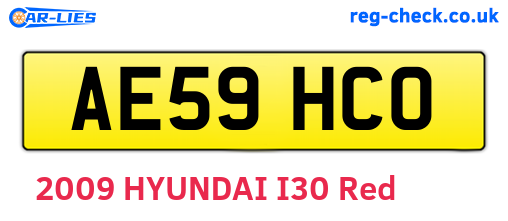 AE59HCO are the vehicle registration plates.