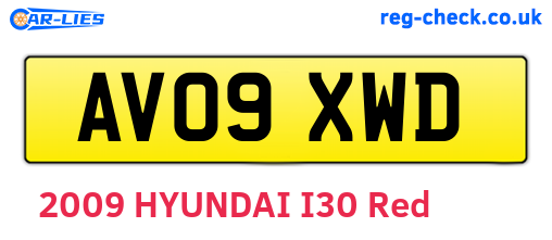 AV09XWD are the vehicle registration plates.