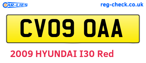 CV09OAA are the vehicle registration plates.