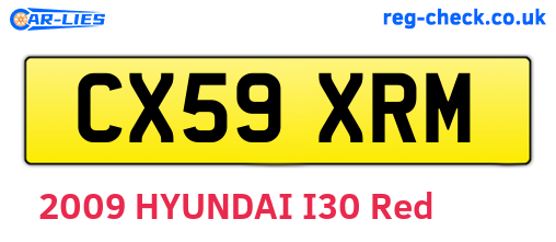 CX59XRM are the vehicle registration plates.