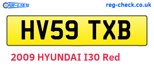 HV59TXB are the vehicle registration plates.
