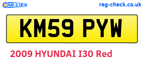 KM59PYW are the vehicle registration plates.