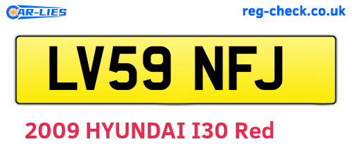 LV59NFJ are the vehicle registration plates.