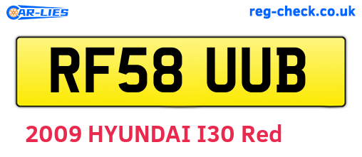 RF58UUB are the vehicle registration plates.