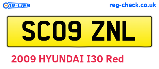 SC09ZNL are the vehicle registration plates.