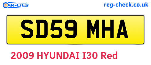 SD59MHA are the vehicle registration plates.