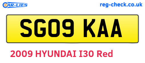 SG09KAA are the vehicle registration plates.