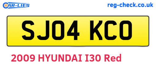 SJ04KCO are the vehicle registration plates.