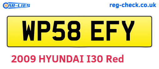 WP58EFY are the vehicle registration plates.