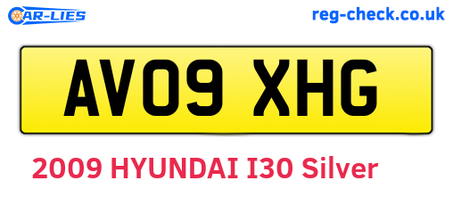 AV09XHG are the vehicle registration plates.