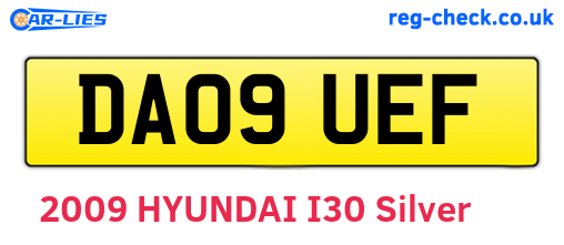 DA09UEF are the vehicle registration plates.