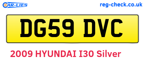 DG59DVC are the vehicle registration plates.