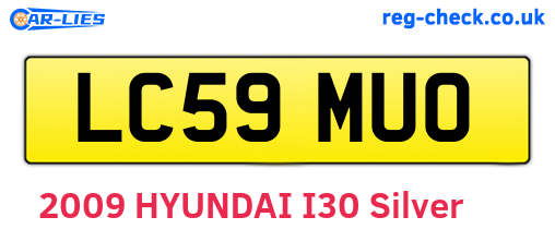 LC59MUO are the vehicle registration plates.