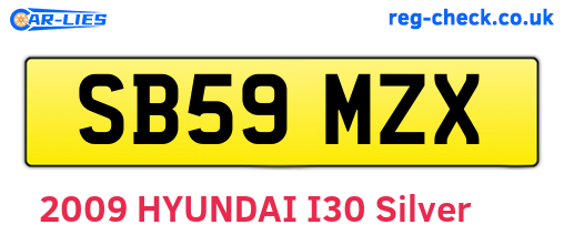 SB59MZX are the vehicle registration plates.