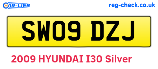 SW09DZJ are the vehicle registration plates.