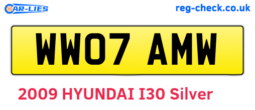 WW07AMW are the vehicle registration plates.