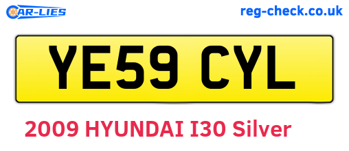 YE59CYL are the vehicle registration plates.