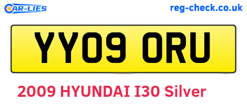 YY09ORU are the vehicle registration plates.