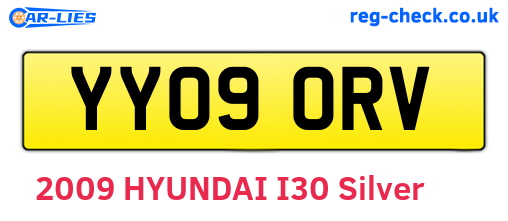 YY09ORV are the vehicle registration plates.
